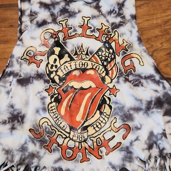 Rolling Stones 1981 World Tour Concert Fringe t-shirt women's medium - Picture 2 of 4